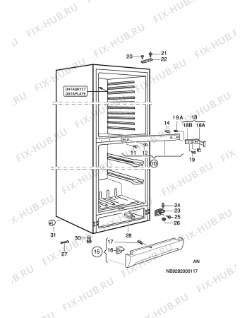 Взрыв-схема холодильника Husqvarna Electrolux QT412RW - Схема узла C10 Cabinet